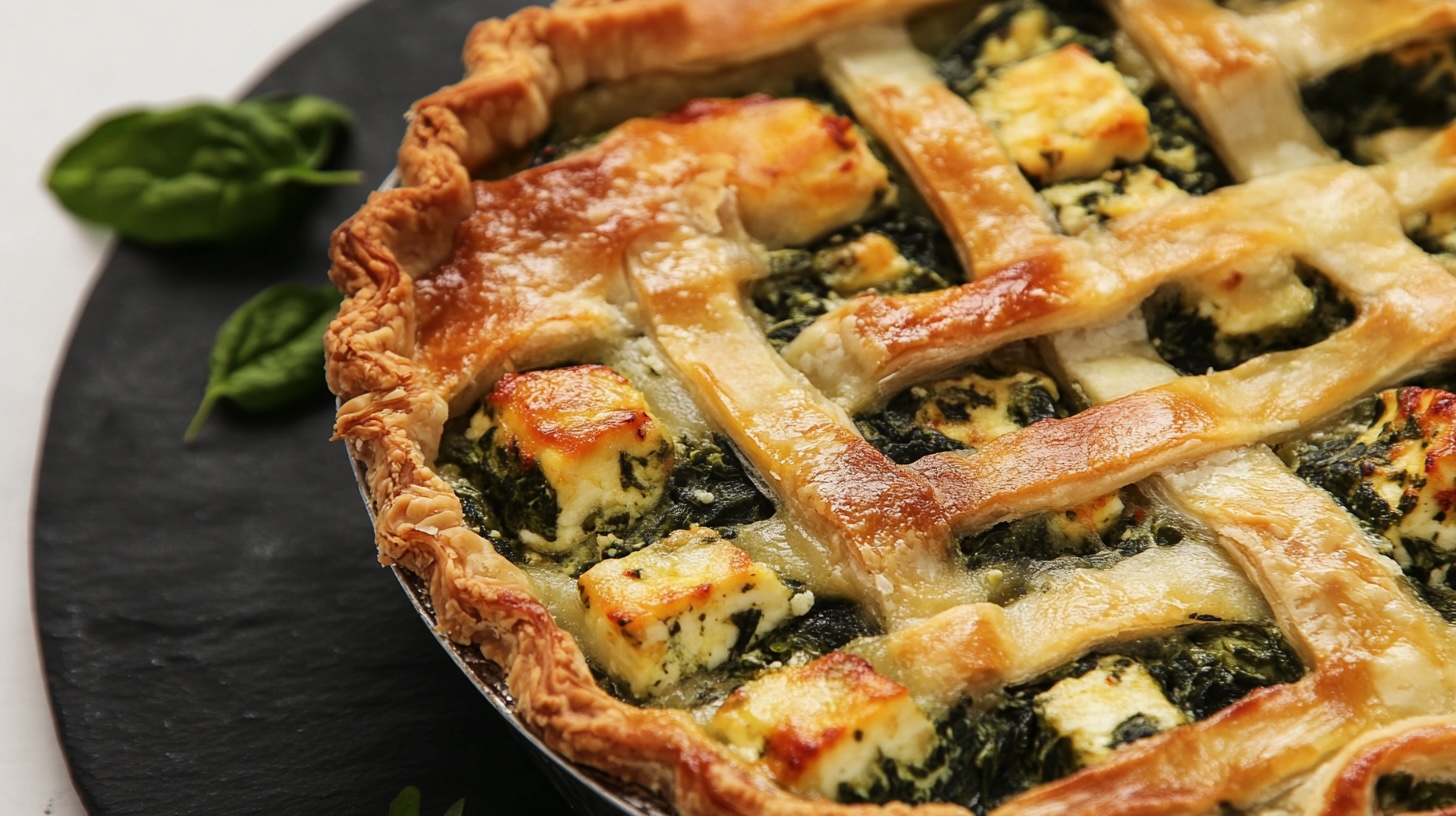 Paneer and spinach pie