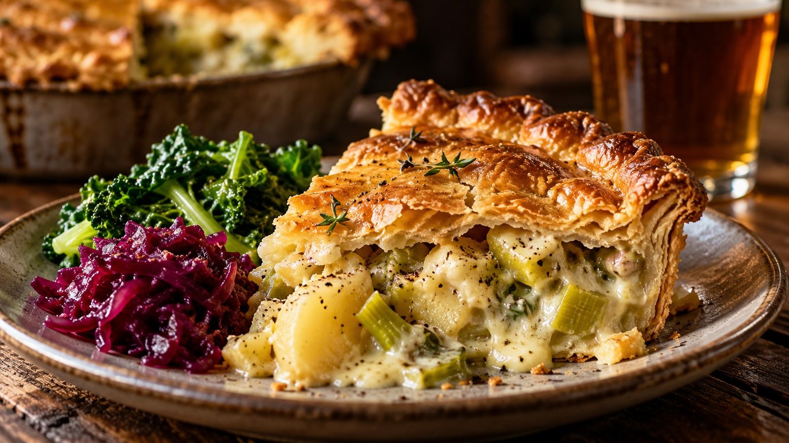 Welsh leek and potato pie